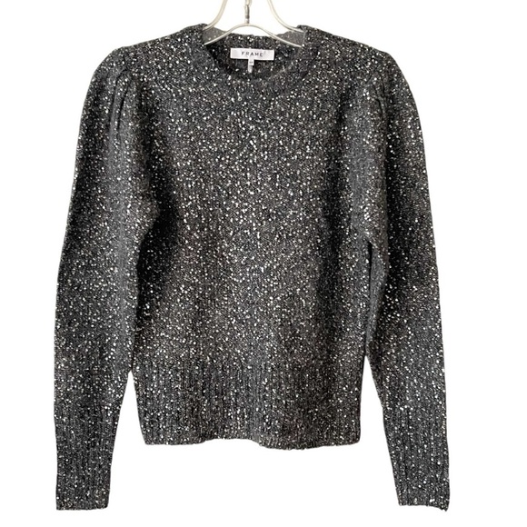 FRAME Sequin Sweater Smoke Heather - Picture 4 of 10